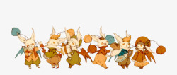 一群小兔子卡通小兔子高清图片