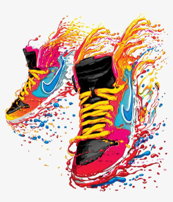 彩色的鞋创意手绘鞋高清图片