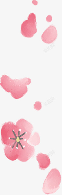 粉色可爱手绘梅花素材