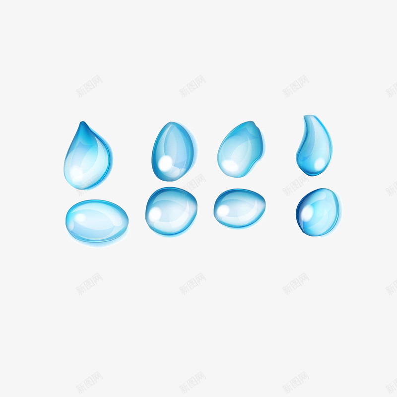 水滴透明png免抠素材_新图网 https://ixintu.com 水滴 蓝色 透明 雨滴