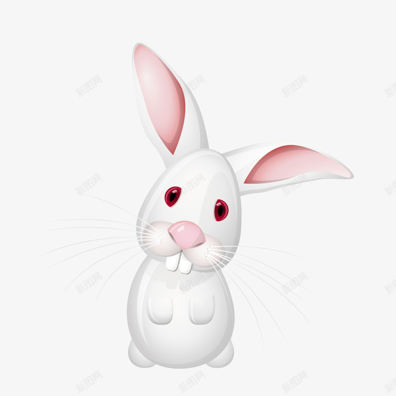 白色大耳兔png免抠素材_新图网 https://ixintu.com 兔子 卡通 卡通动物 白兔