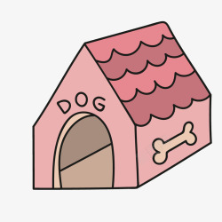 粉红色房子卡通狗窝小房子高清图片
