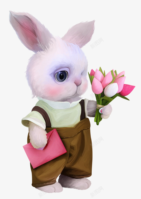 送花的小兔子png免抠素材_新图网 https://ixintu.com png免费素材 小兔子 萌萌哒 送花