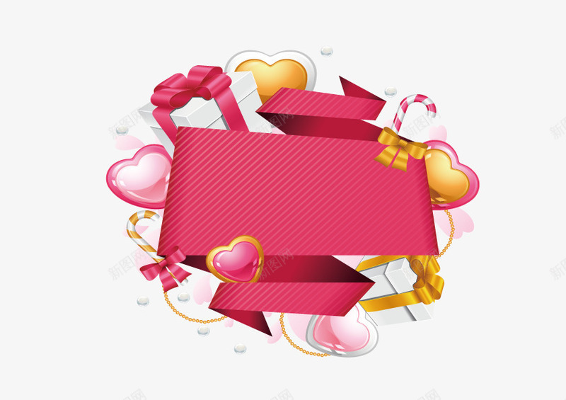 漂浮的粉红标题板png免抠素材_新图网 https://ixintu.com 海报装饰用 漂浮 粉红标题板