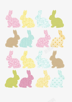 创意可爱兔子剪影素材
