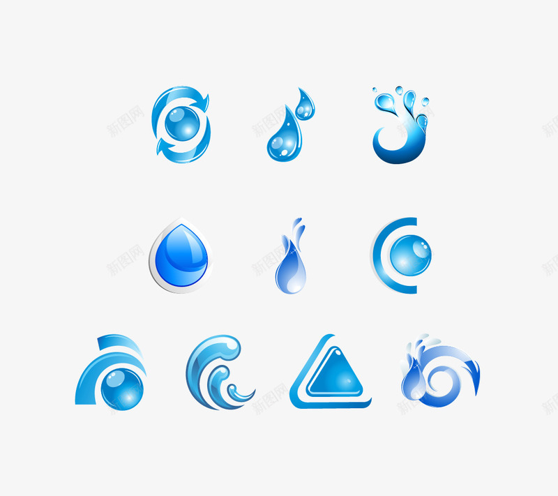 水滴logo图标png_新图网 https://ixintu.com 创意logo 矢量logo