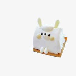 白色兔子奶油蛋糕素材