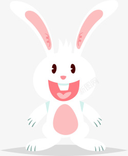 站着的兔子复活节开心的兔子高清图片