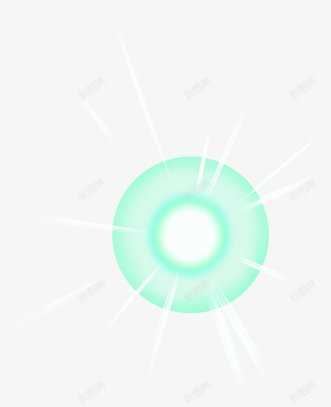 绿色圆形光png免抠素材_新图网 https://ixintu.com 光点 光环 装饰背景