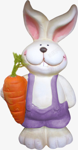 可爱兔子胡萝卜雕塑素材