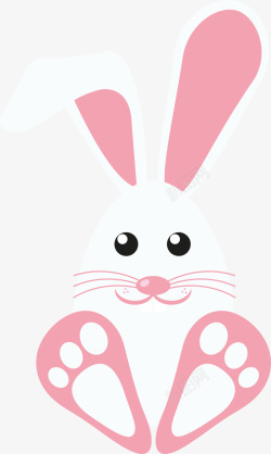 Q版粉色水母复活节可爱白色兔子高清图片