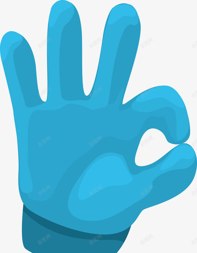 蓝色OK手势图png免抠素材_新图网 https://ixintu.com 卡通手 卡通手图 卡通竖拇指 可爱手指 手势 手型图 手姿势 手指 手掌 拇指 矢量手 蓝色