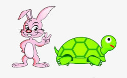 卡通兔子乌龟素材