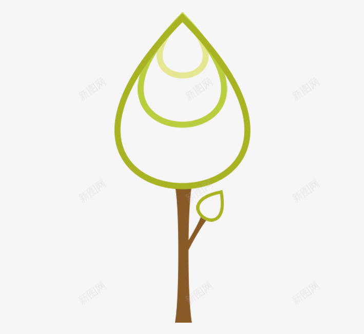 透明水滴树木图标png_新图网 https://ixintu.com 卡通树 卡通植物 卡通绿色图标 水滴形状 绿色图案