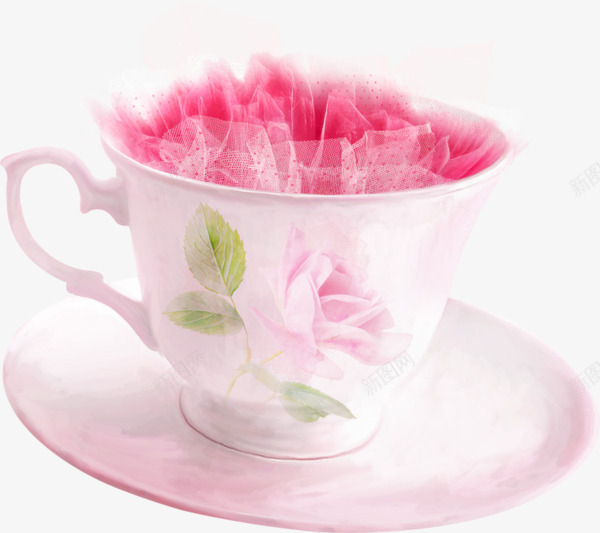 粉红色下午茶茶杯png免抠素材_新图网 https://ixintu.com 下午茶 午后时光 粉红色装饰 茶杯