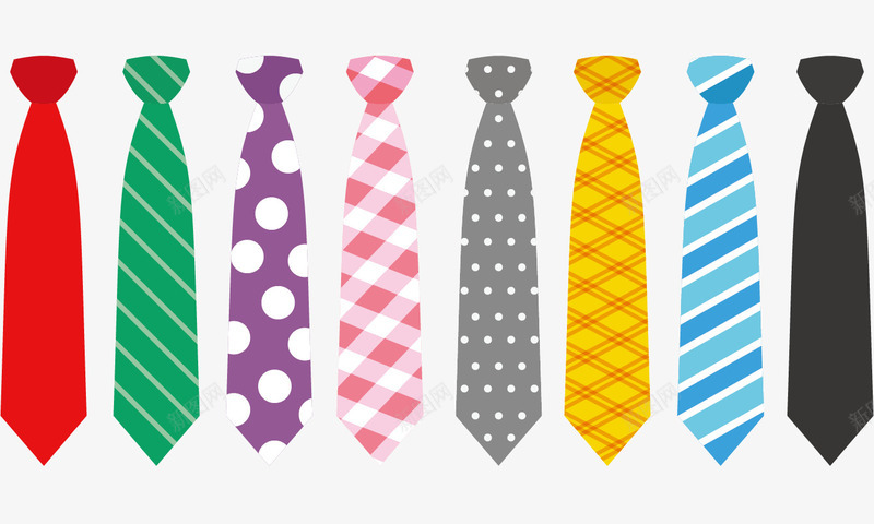 彩色领带png免抠素材_新图网 https://ixintu.com 彩色 手绘 条纹 点点 领带