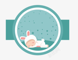 婴儿穿着手绘睡觉婴儿高清图片