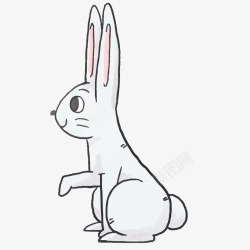 竖起耳朵卡通乖巧的兔子动物矢量图图标高清图片