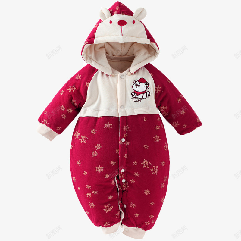 产品实物婴儿衣服png免抠素材_新图网 https://ixintu.com 婴儿服装 小兔子样式 红色