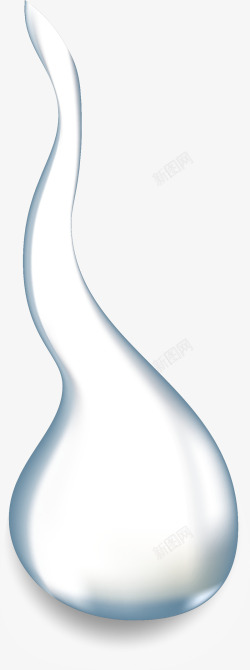 白色弧线手绘白色水滴高清图片