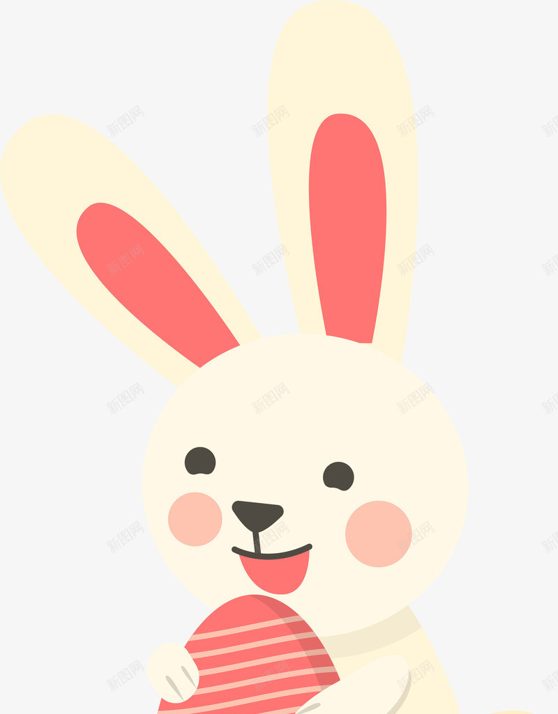 复活节抱着彩蛋的兔子png免抠素材_新图网 https://ixintu.com 可爱兔子 复活节 开心 抱着彩蛋的兔子 笑脸 黄色兔子