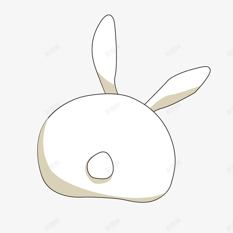 白色手绘兔子元素矢量图ai免抠素材_新图网 https://ixintu.com 中秋 兔子 创意 动物 可爱 手绘 白色 耳朵 矢量图