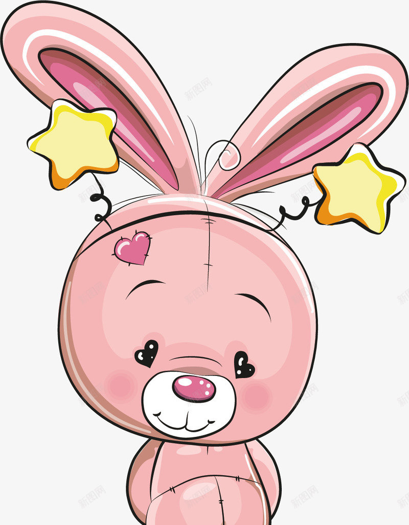 卡通手绘粉色兔子png免抠素材_新图网 https://ixintu.com 兔子 创意 卡通手绘 少女心 插画 粉色