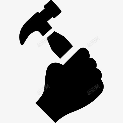 手拿锤子图标png_新图网 https://ixintu.com 一方面 修复 手势 技工 设置 锤