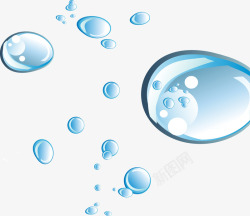 透明蓝色水滴图案素材