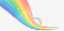 手绘分层水彩彩虹素材