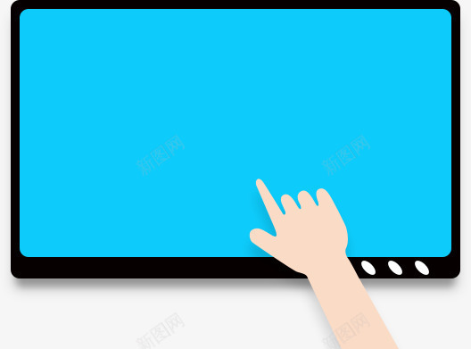 扁平化手指显示器png免抠素材_新图网 https://ixintu.com 屏幕 扁平化手势 显示器 湖蓝色