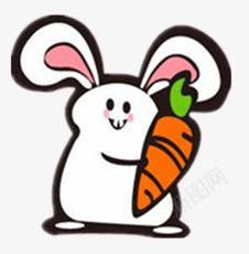 爱吃胡萝卜的小白兔png免抠素材_新图网 https://ixintu.com 兔子 动物 可爱 胡萝卜