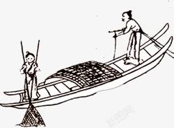 古代捕鱼船素材
