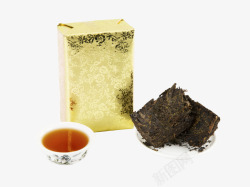 矢量砖茶砖茶和茶水高清图片