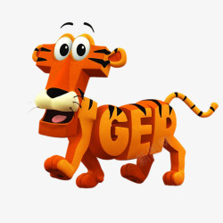 老虎tiger英文组合形象素材