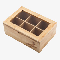 咖啡盒楠竹纯竹子袋装咖啡收纳盒高清图片