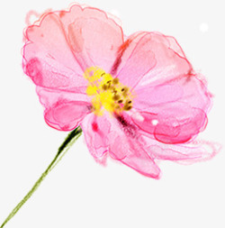 手绘粉色花卉分层素材