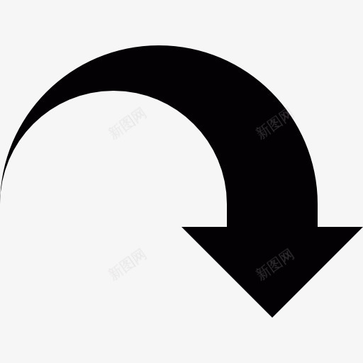 向下箭头的曲线图标png_新图网 https://ixintu.com 曲线 箭头方向 轨迹