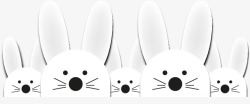 白色兔子贴纸背景素材
