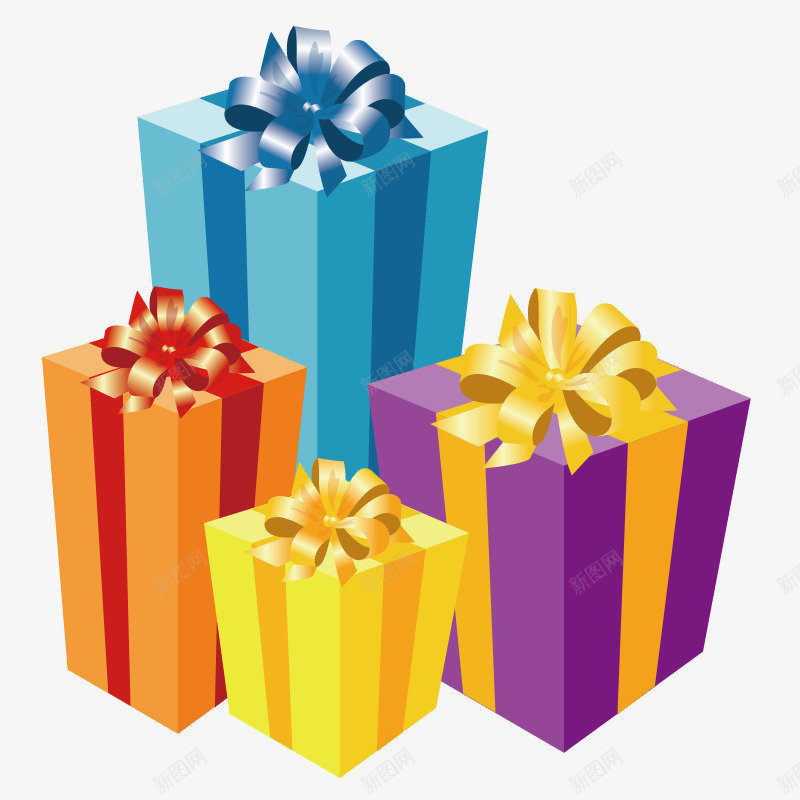 礼盒png免抠素材_新图网 https://ixintu.com 礼物 礼盒 礼盒组合 紫色礼盒 黄色礼盒