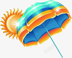 太阳伞夏季海报素材