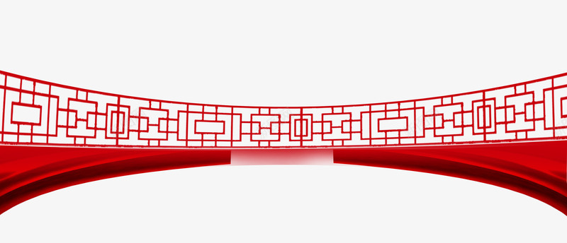 红色围栏png免抠素材_新图网 https://ixintu.com 丝带 围栏 年节装饰 红色