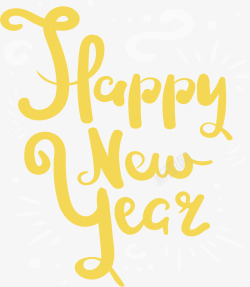 黄色新年快乐矢量图素材