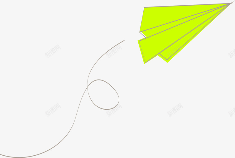 纸飞机png免抠素材_新图网 https://ixintu.com AI 卡通 手绘 纸飞机 纸飞机图案 线条 绿色