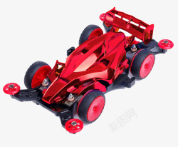 二重红色玩具车大红色四驱赛车高清图片