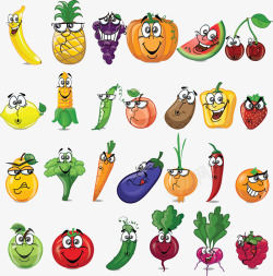 卡通蔬菜组合素材