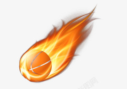 红底带火带火篮球高清图片