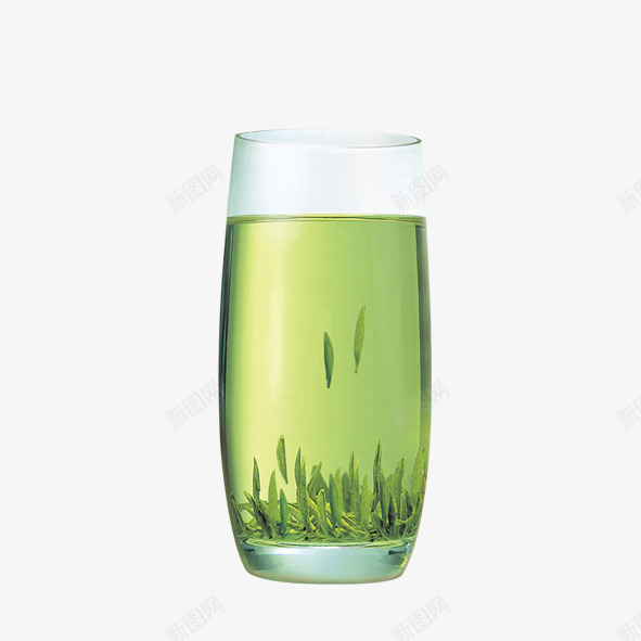 绿茶psd免抠素材_新图网 https://ixintu.com 玻璃杯 绿茶 茶叶
