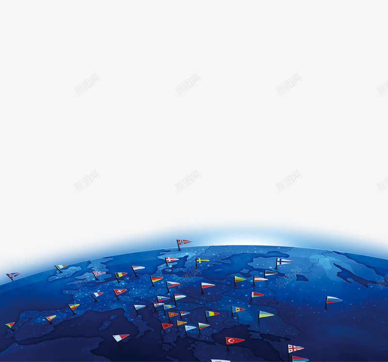 地球上的旗子png免抠素材_新图网 https://ixintu.com 光圈 光线 地图 地球 旗子 飞机