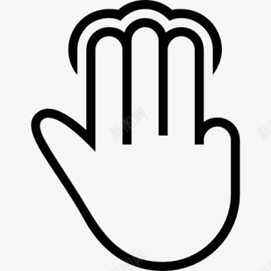 三个手指点击手势轮廓图标图标